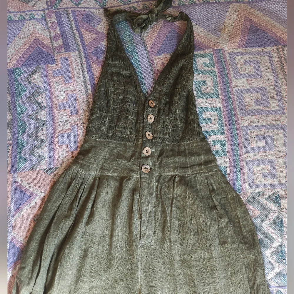 FREE PEOPLE Travel Light Halter Jumpsuit Size XS - Picture 5 of 10